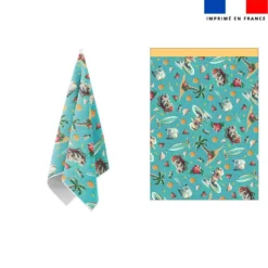 Torchon imprimé hippo en vacances - Création Stillistic