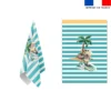 Torchon imprimé hippo surf et rayures - Création Stillistic