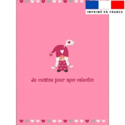 Torchon imprimé Je cuisine pour mon valentin