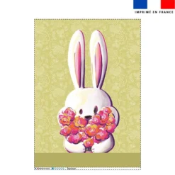 Torchon imprimé lapin printanier - Création Stillistic
