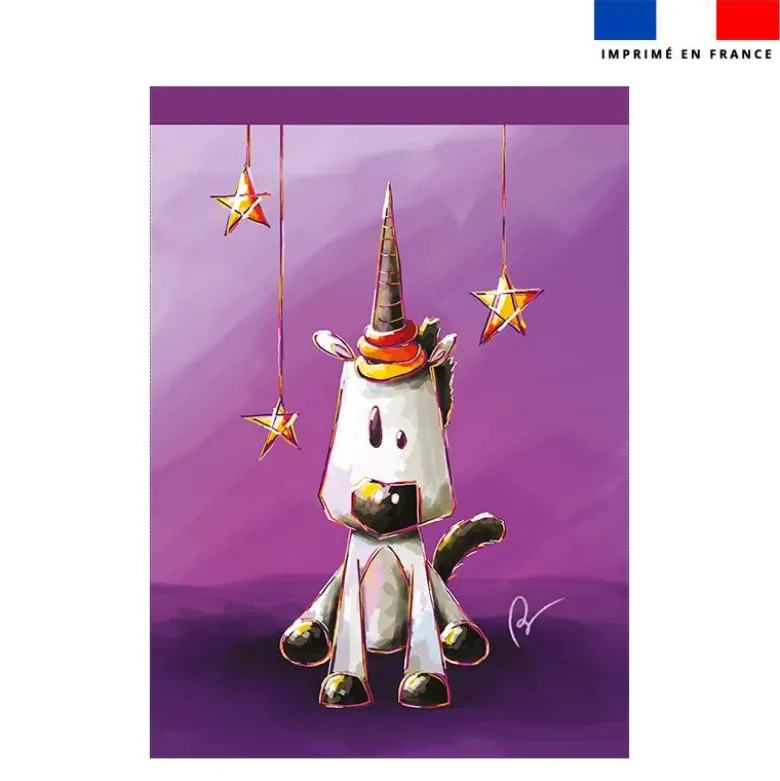 Torchon imprimé licorne - Création Stillistic
