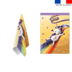 Torchon imprimé licorne toboggan - Création Stillistic
