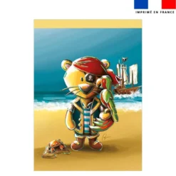 Torchon imprimé lion pirate - Création Stillistic