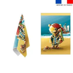 Torchon imprimé lion pirate - Création Stillistic