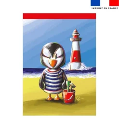 Torchon imprimé macareux - Création Stillistic