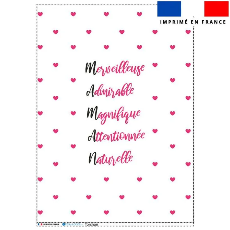 Torchon imprimé maman acrostiche