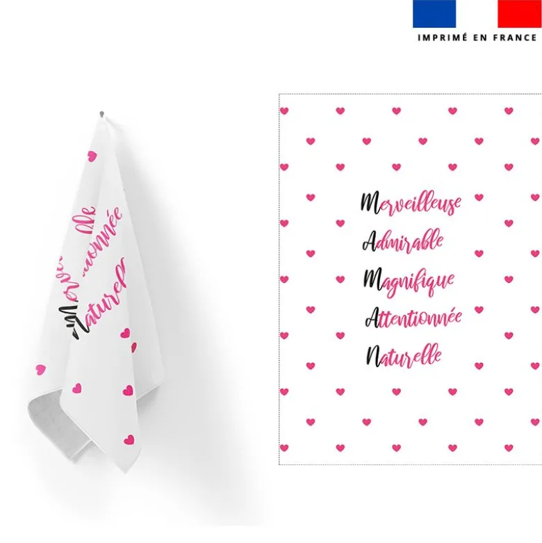 Torchon imprimé maman acrostiche
