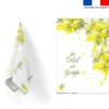 Torchon imprimé mimosa