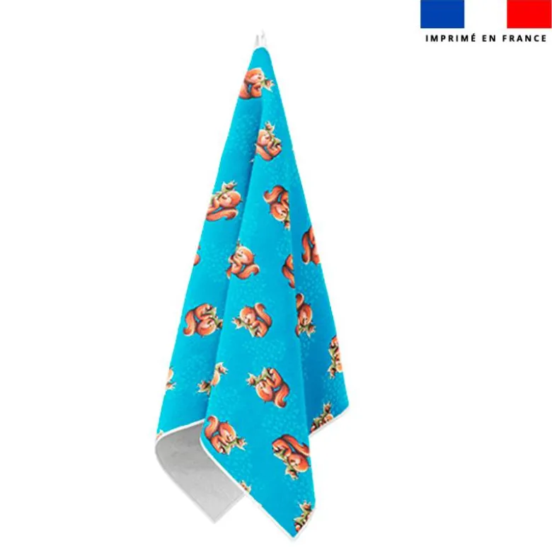 Torchon imprimé mini bébé écureuil - Création Stillistic