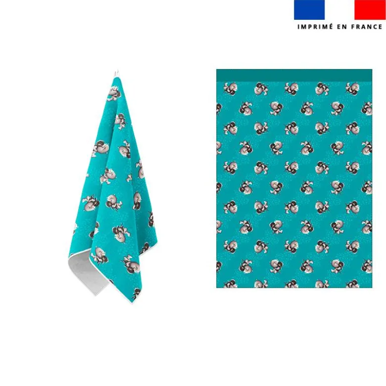 Torchon imprimé mini bébé rhino - Création Stillistic
