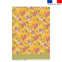 Torchon imprimé mini lapin printanier jaune - Création Stillistic