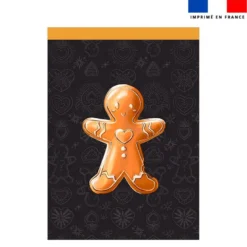 Torchon imprimé Noël bonhomme pain d'épices - Création Stillistic