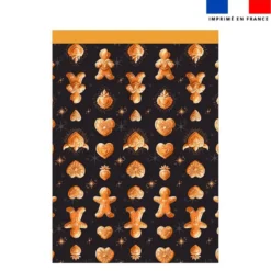 Torchon imprimé Noël pain d'épices - Création Stillistic