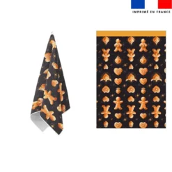 Torchon imprimé Noël pain d'épices - Création Stillistic