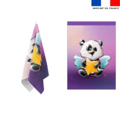 Torchon imprimé panda ange - Création Stillistic