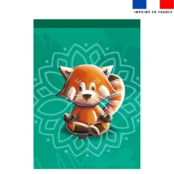 Torchon imprimé panda roux yoga lotus - Création Stillistic