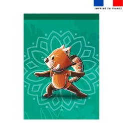 Torchon imprimé panda roux yoga guerrier - Création Stillistic