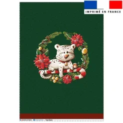 Torchon imprimé panthère couronne de Noël - Création Stillistic