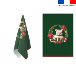 Torchon imprimé panthère couronne de Noël - Création Stillistic