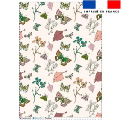 Torchon imprimé papillons d'automne rosé - Création Lili Bambou Design