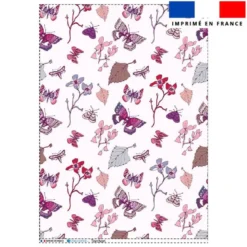 Torchon imprimé papillons d'automne rose - Création Lili Bambou Design
