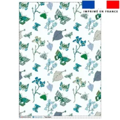 Torchon imprimé papillons d'automne vert - Création Lili Bambou Design