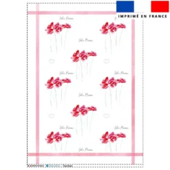Torchon imprimé petit coquelicot jolie maman