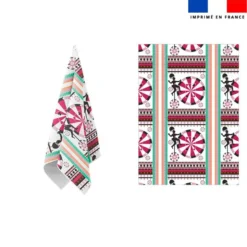 Torchon imprimé petite roue rose - Création Lili Bambou Design