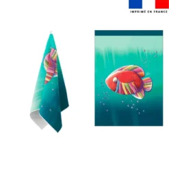 Torchon imprimé poisson acidulé - Création Stillistic