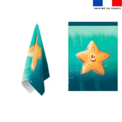 Torchon imprimé poisson étoile petit beurre - Création Stillistic