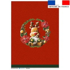 Torchon imprimé renne couronne de Noël - Création Stillistic
