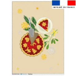Torchon imprimé tarte de noel