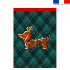 Torchon imprimé Teckel renne de Noël - Création Stillistic