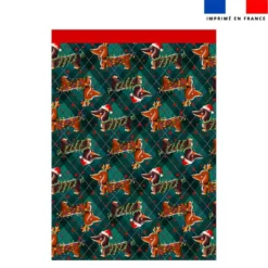Torchon imprimé Teckels de Noël - Création Stillistic
