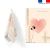 Torchon personnalisé - coeur aquarelle