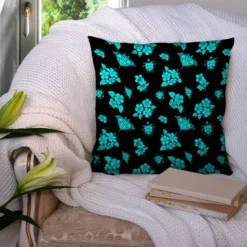 Tortue et raie bleu turquoise - Fond noir