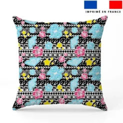 Tortue et raie manta maori bleue - Fond noir