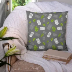 Totem tahitien maori blanc et hibiscus vert - Fond gris