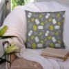 Totem tahitien maori blanc et hibiscus jaune - Fond gris