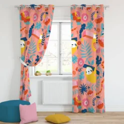 Toucan et paresseux jungle - Fond rose