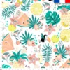 Toucan et pastèque tropicale - Fond blanc