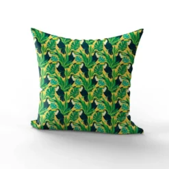 Toucan exotique et monstera - Fond jaune