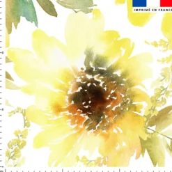 Tournesol aquarelle - Fond blanc