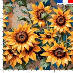 Tournesol effet 3D - Fond beige