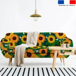 Tournesol - Fond vert - Création Pilar Berrio