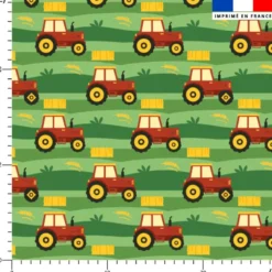 Tracteur et campagne - Fond vert