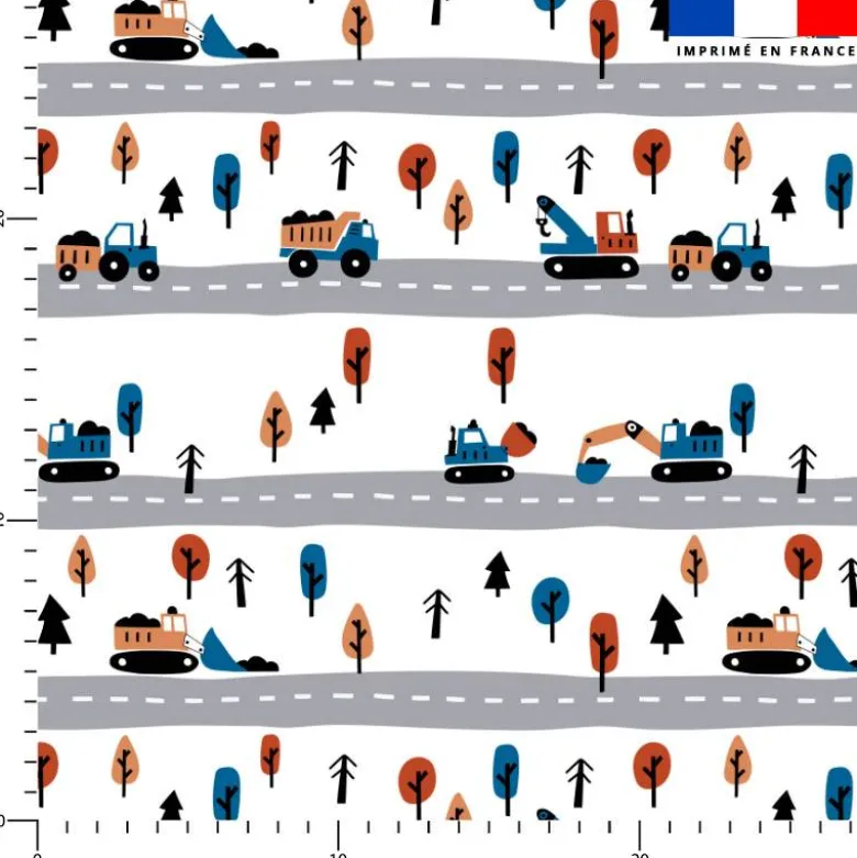 Tracteur et paysage - Fond blanc