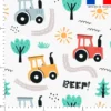 Tracteur à la campagne - Fond blanc