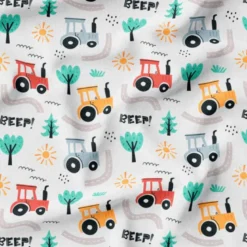 Tracteur à la campagne - Fond blanc