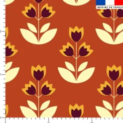 Trio de fleur jaune et violette - Fond terracotta